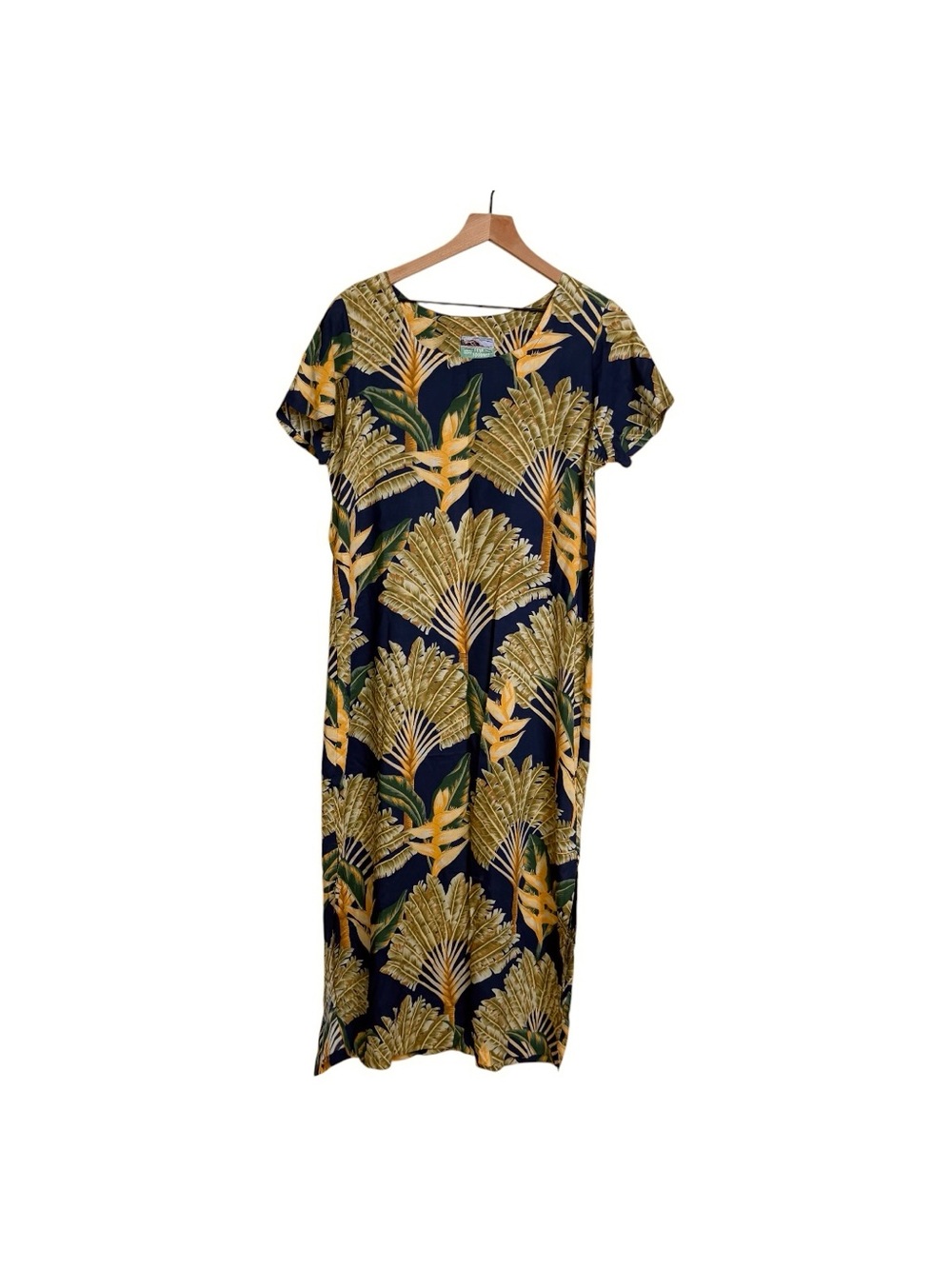 Ryan Spooner Hawaiian Traditionals Women’s tropical palm trees midi dress M